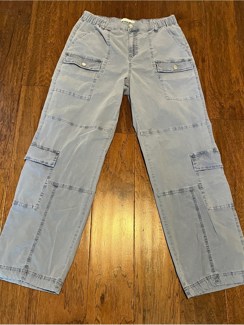 Altar'd State Light Blue Cargo Pants with Elastic Waist